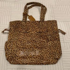Neiman Marcus Leopard Animal Print Tote Bag Purse